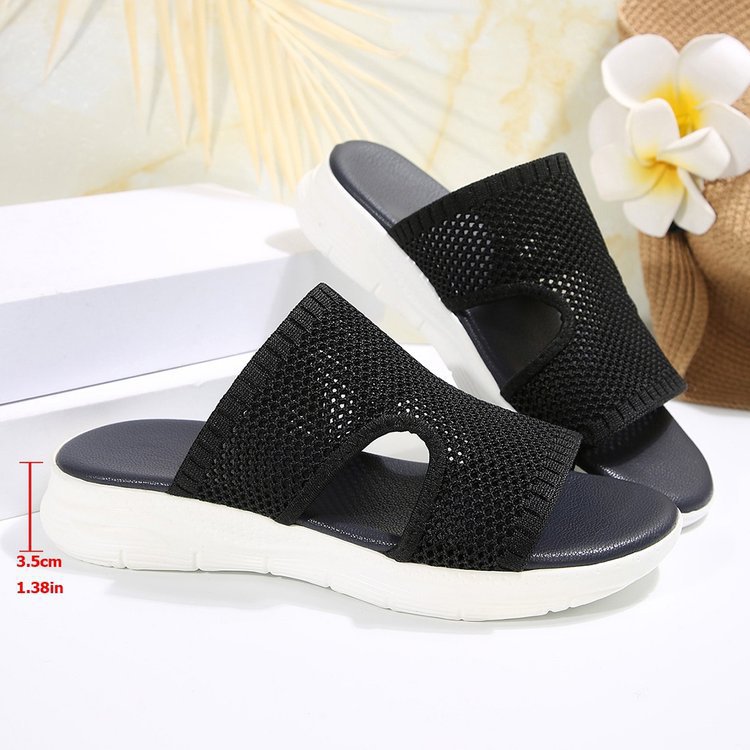 Womens Wedge-heel Thick-soled Mesh Hollow-out Breathable Sandals