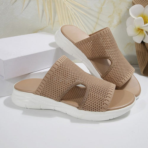 Womens Wedge-heel Thick-soled Mesh Hollow-out Breathable Sandals
